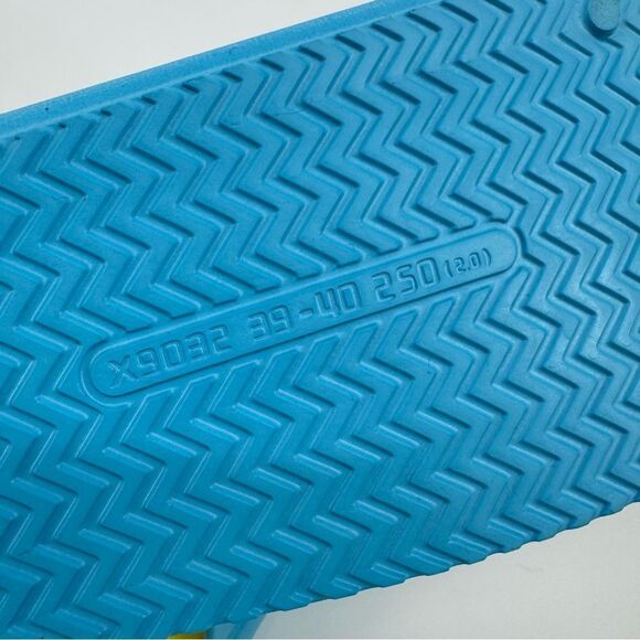 Beach Slides By J Slides Turquoise and Yellow Size 8 New in box - Picture 3 of 6